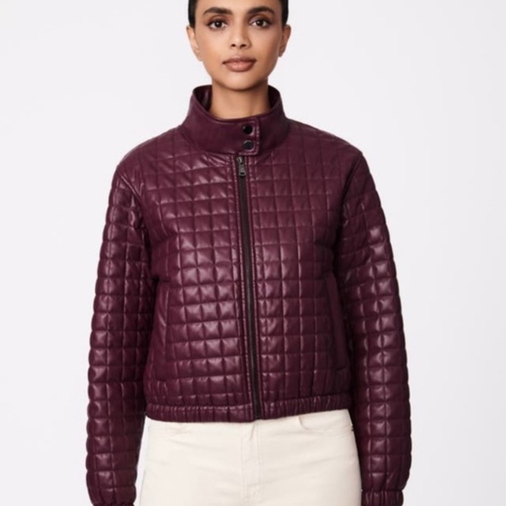 Bernardo Quilted Faux-Leather Jacket